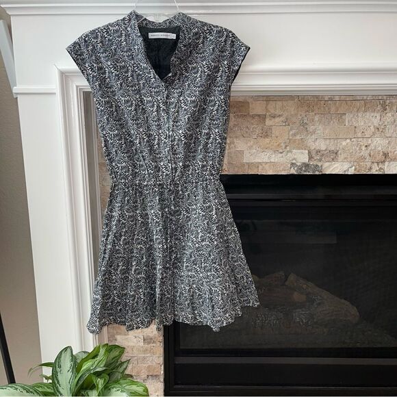Rebecca Minkoff Ollie Botanical Print Dress Blue & White XS - Picture 2 of 4